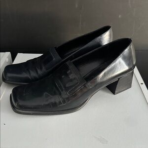 Sesto Meucci Black Block heels 7.5 Made in Italy Workwear Shoes Loafer Pumps
